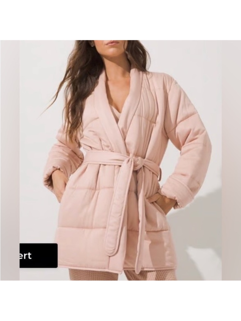 Soma Plush Quilted Robe Coat - Blush Pink